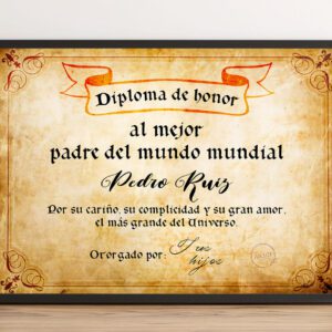 Diploma de honor Personalizado para Padres