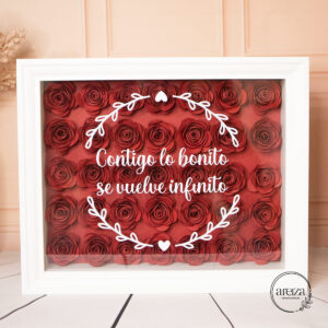 Cuadro Completo Rosas personalizado + Frase