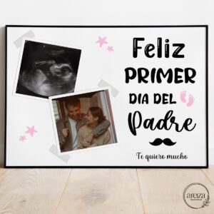 Lienzo Personalizado Papá ”Feliz primer día del padre”